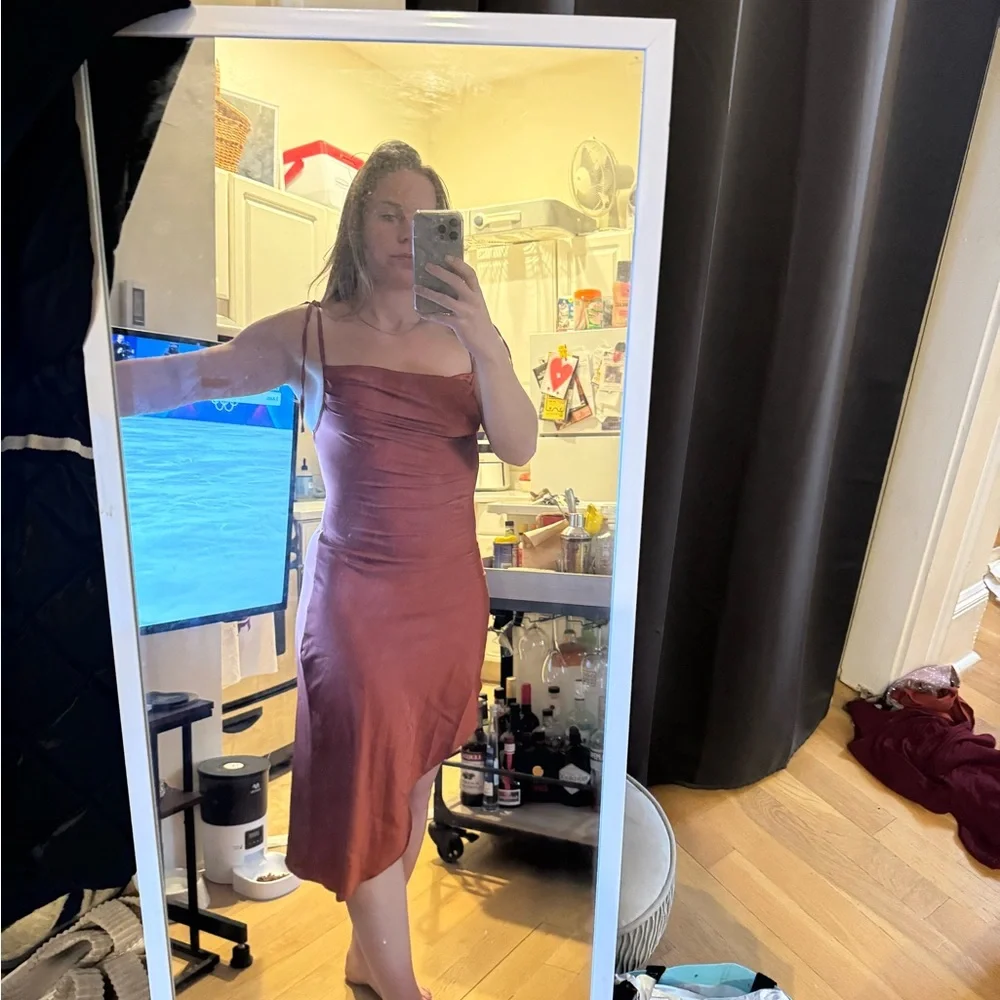 SHEIN Rust Asymmetrical Dress - Picture 3 of 6